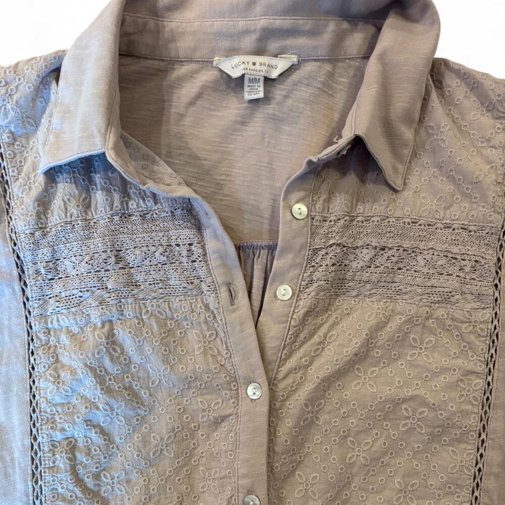 Tan lucky brand medium button